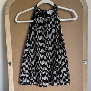 Evereve Black and White Patterned Tank Top